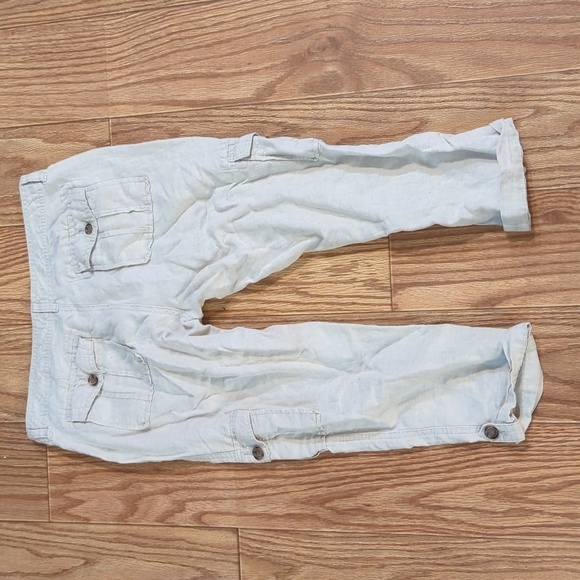Linen-blend cropped cuffed low-rise cargo pants, Banana Republic Martin Fit 6P - Picture 5 of 7